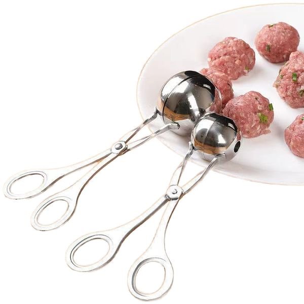Hot Sale Stainless Steel Kitchen Utensils Essential Metal Accessories Meatball Clip Fish Rice Ball Making Mold Tool