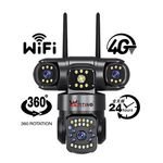 Wistino Outdoor 6MP Three Lens Cctv Camera Wifi Security IP66 Waterproof Motion Detection Alarming V380 4G Camera