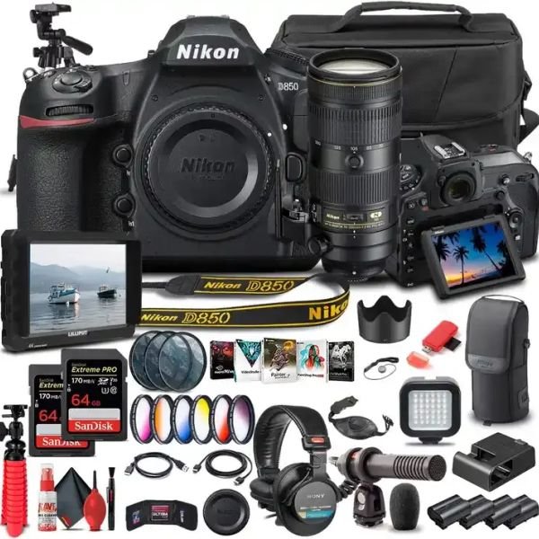 BEST PRICE for D850 FX D7500 DSLR Camera with 24-120mm f 4G AF-S ED VR Lens 64GB Pro With Extra Accessories
